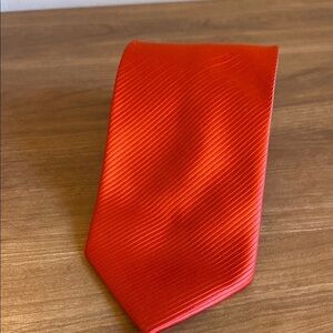 A. Mahtani Milan Pure Silk Red Stripe Embossed Men’s Neck Tie Formal Prom Party